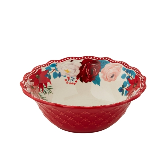 New Pioneer Woman Holiday Cheerful Rose 3-Piece Dinnerware Set - Picture 4 of 5